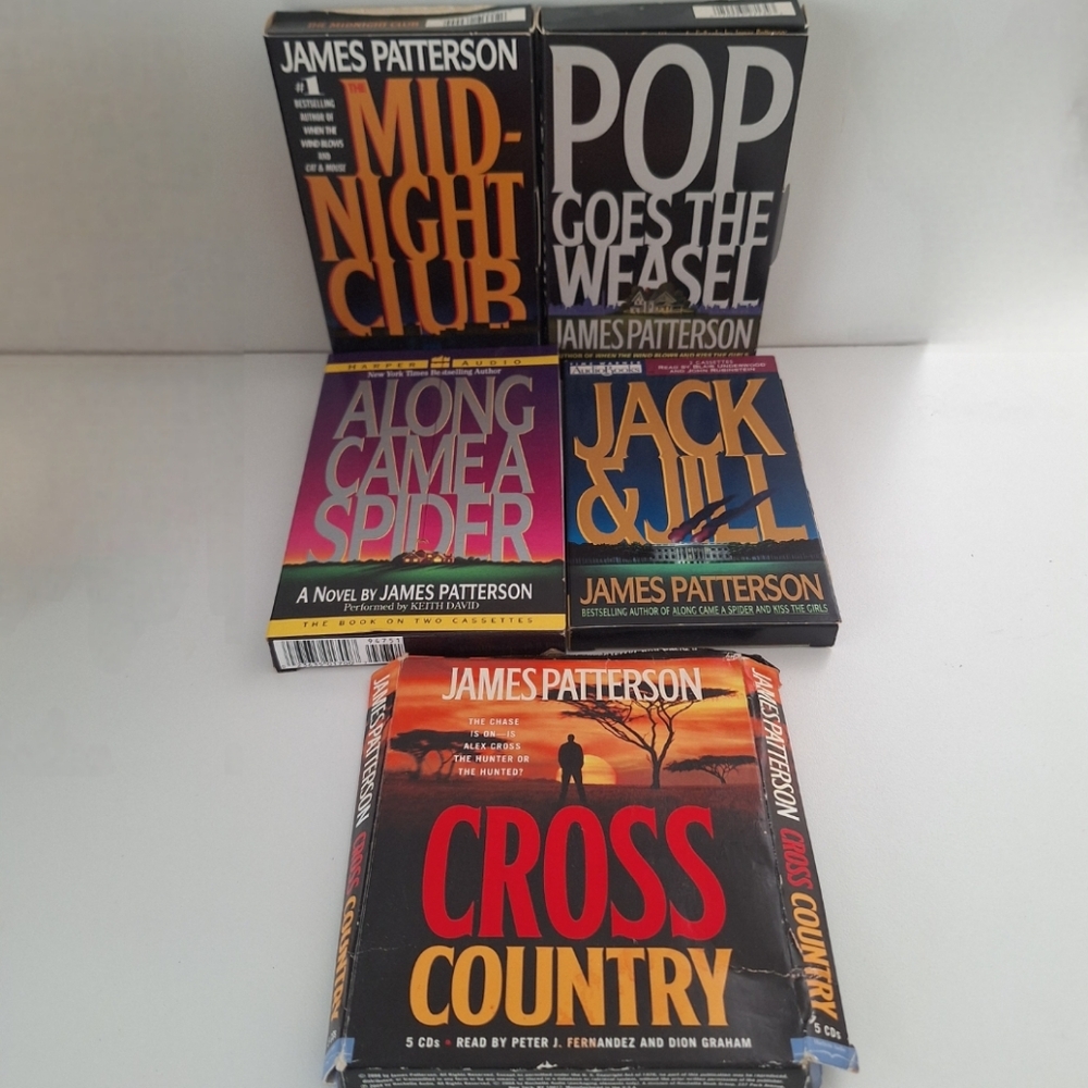 James Patterson audio books - Bundle of 5 (4 cassette 1 CD)